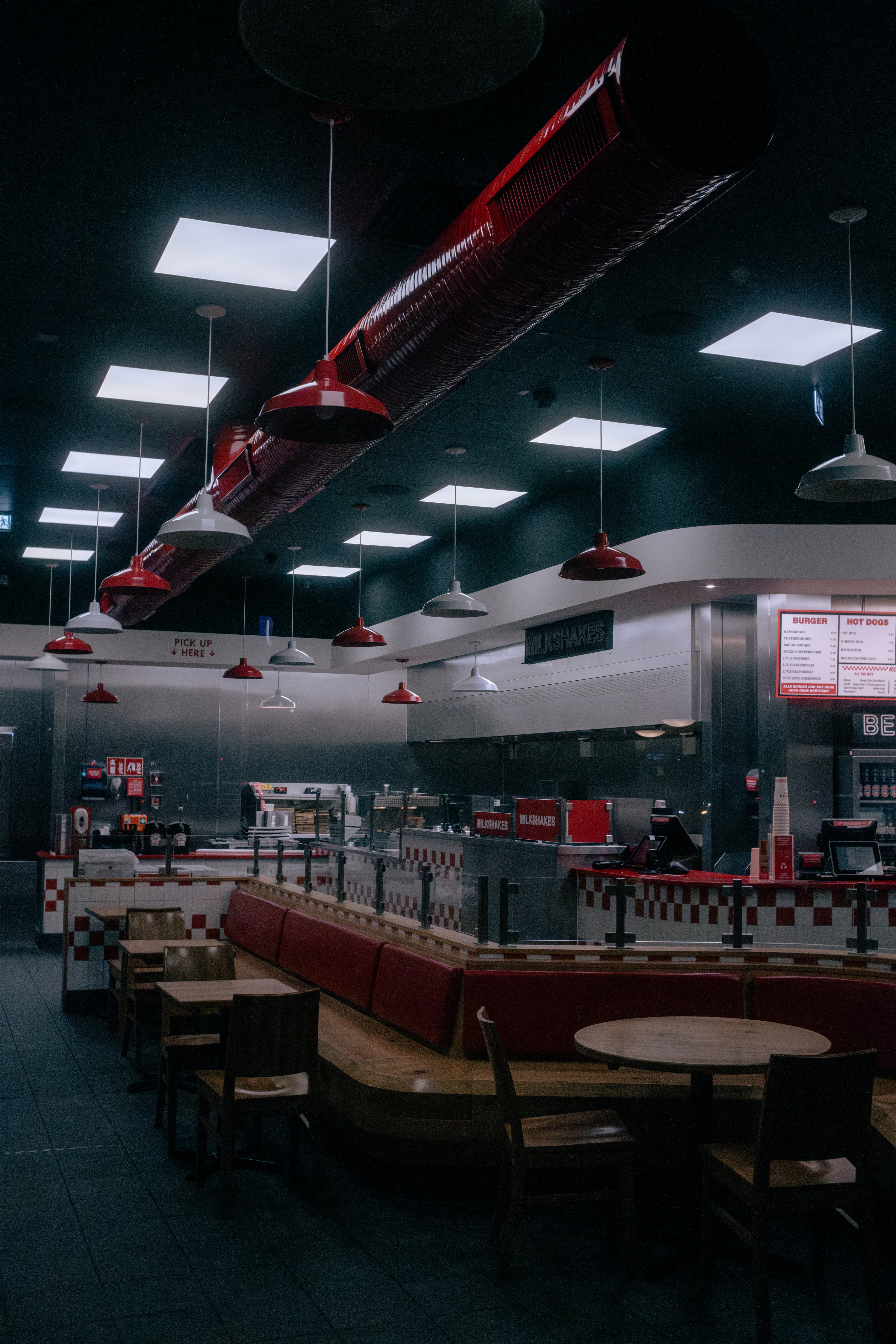 Image shows burger restaurant